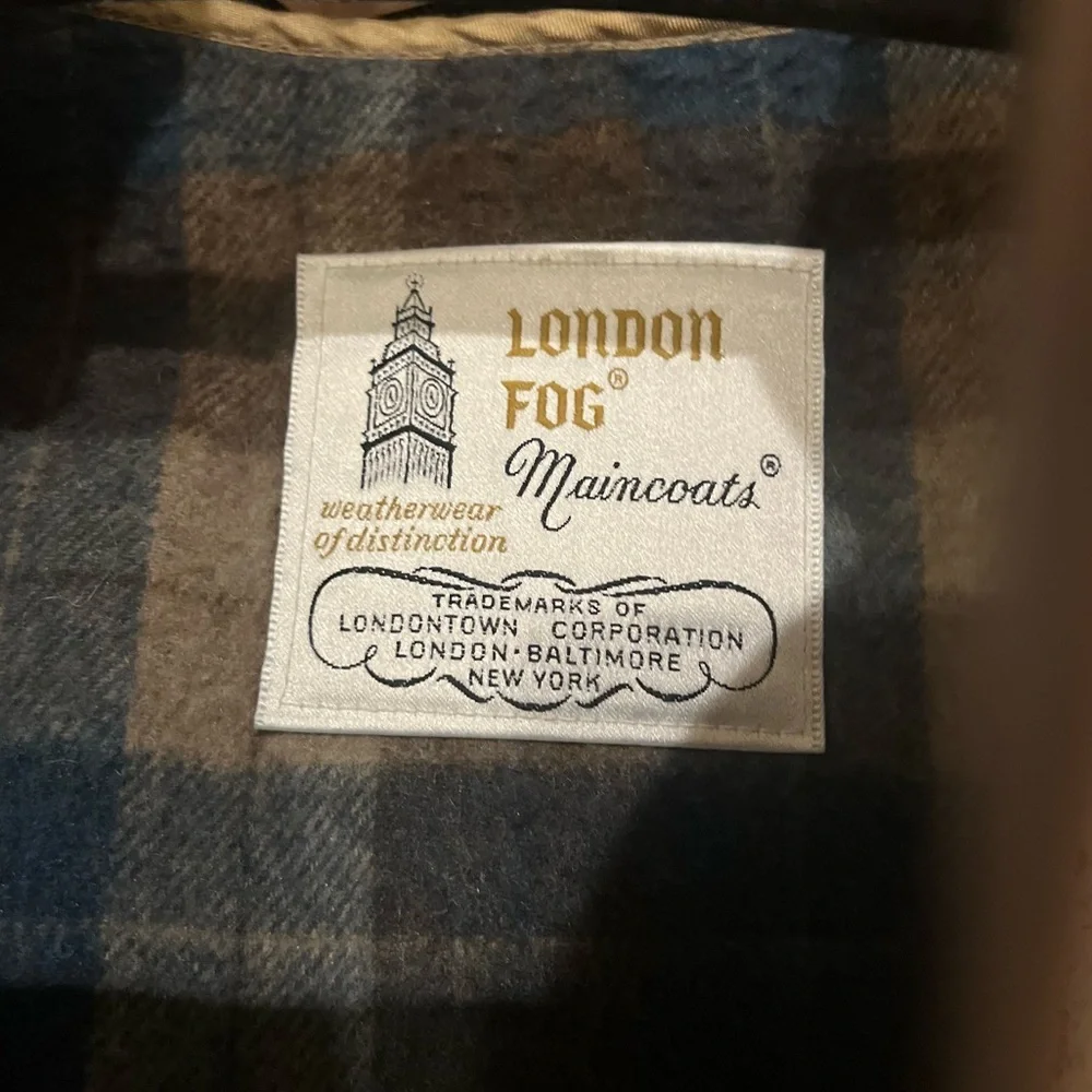 London Fog VINTAGE Trench coat double breasted khaki / 12 Reg - Picture 6 of 6